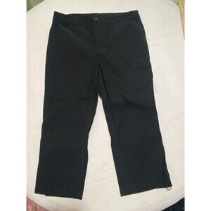 Eddie Bauer Black Women’s Crop Pant Sz6 Nylon Button/Zip 2 Pocket
